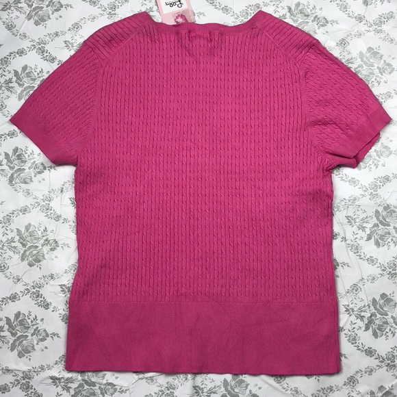 NWT Lilly Pulitzer Laila cable V-neck top sz XL - Picture 4 of 5